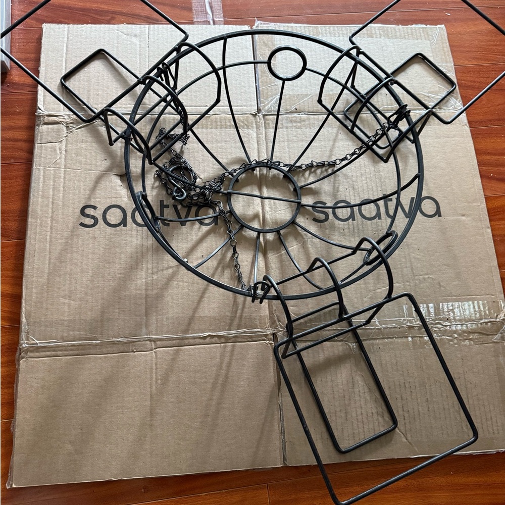 Black Heavy Metal flower pot holders and a large
Heavy hanging flower pot holder
